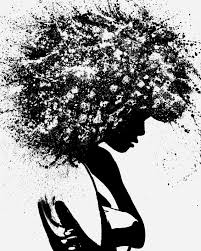 Afro Silhouette Abstract Silhouette Wall Art