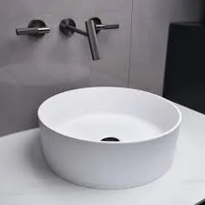 Round White Stone Vessel Sink