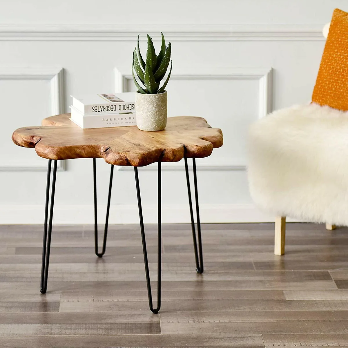 Natural Wood Live Edge Side Table