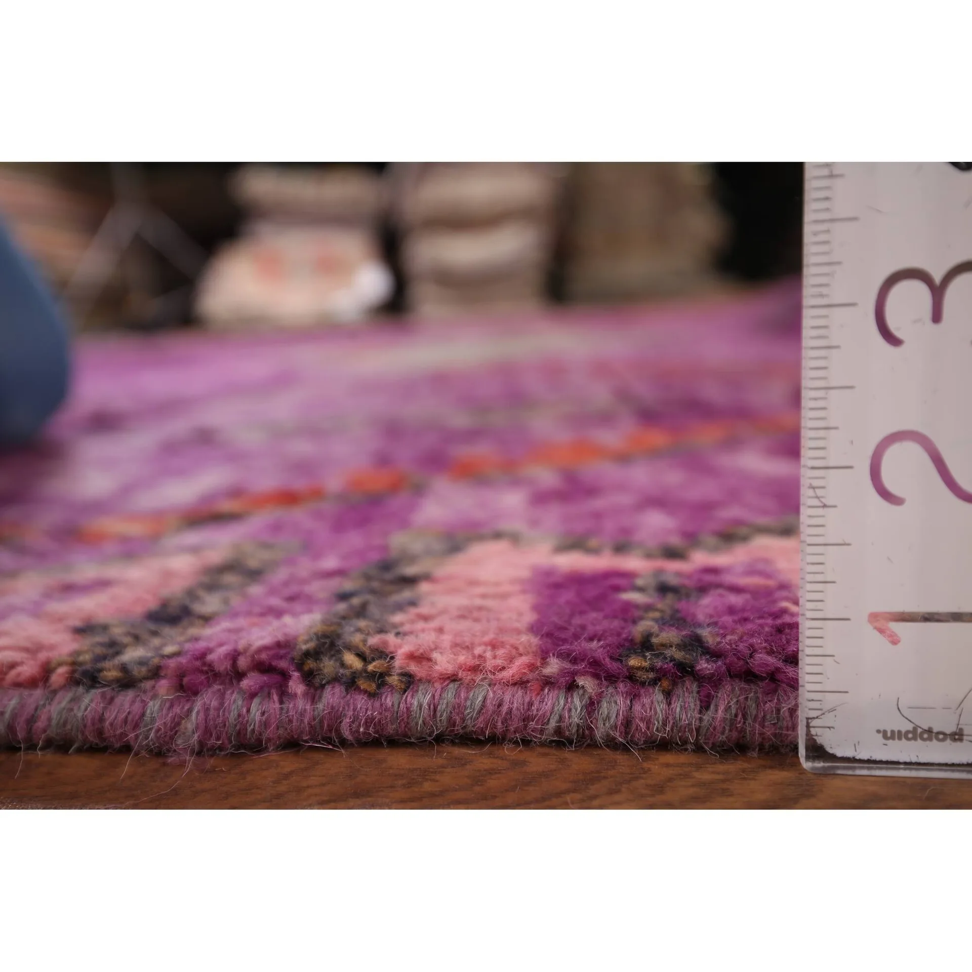 Purple Moroccan Wool Area Rug