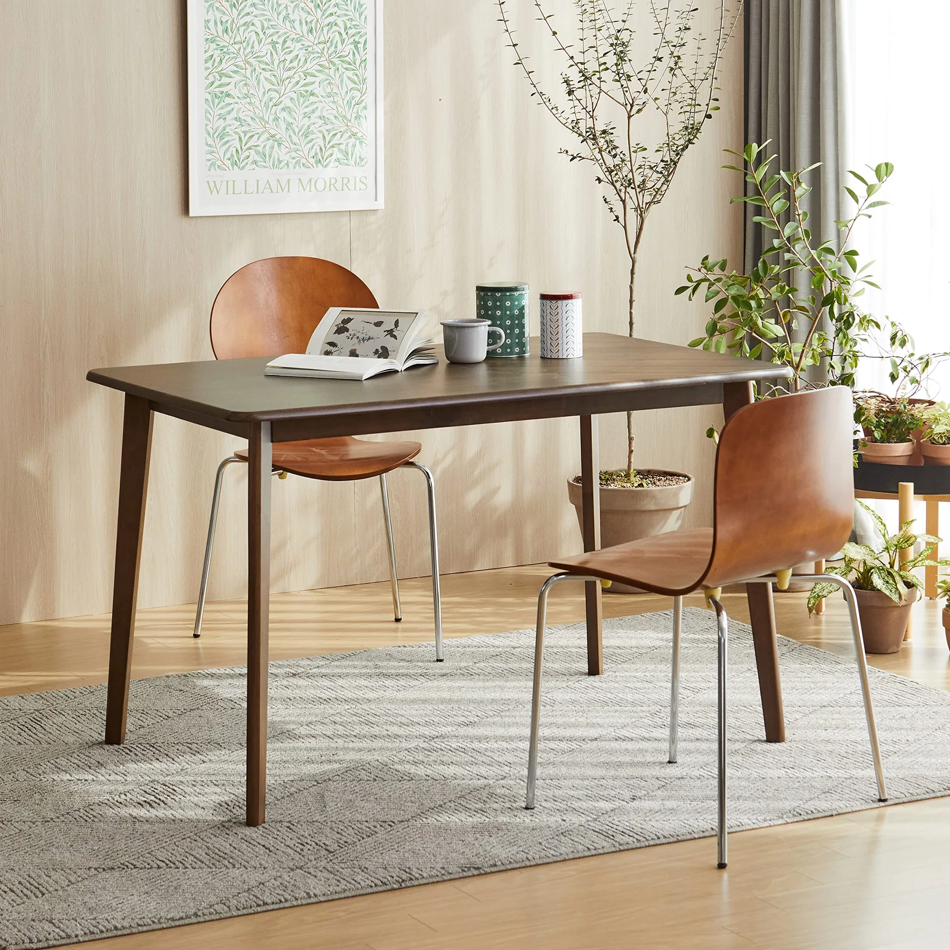 Livinia Canberra Mid-Century Modern Rectangular Dining Table