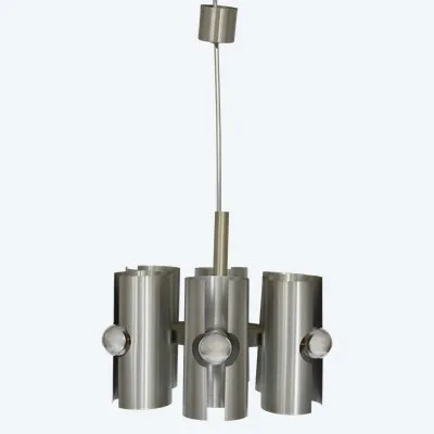 Brushed Metal Cylindrical Pendant Light