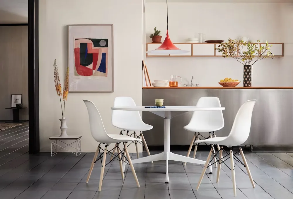 Eames White Molded Plastic Dining Chair
