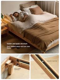 Minimalist Natural Wood Platform Bed