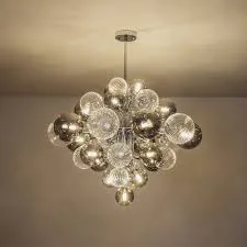 Ribbed Glass Bubble Chandelier