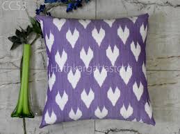 Lavender and Ivory Ikat Throw Pillow
