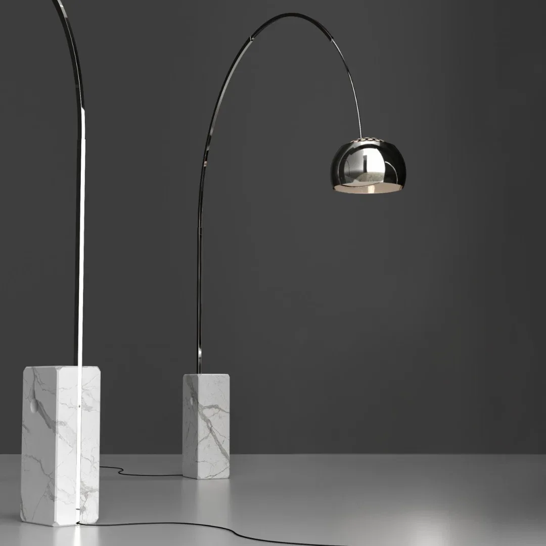 Arco Polished Chrome Arc Floor Lamp