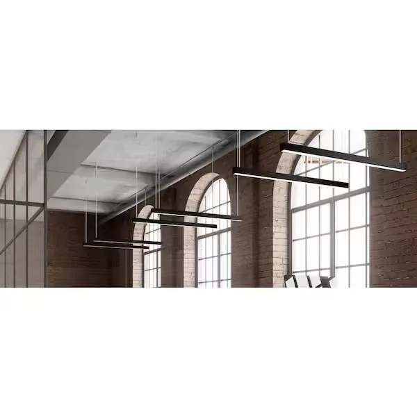 Euri Lighting Matte Black Linear Pendant Light