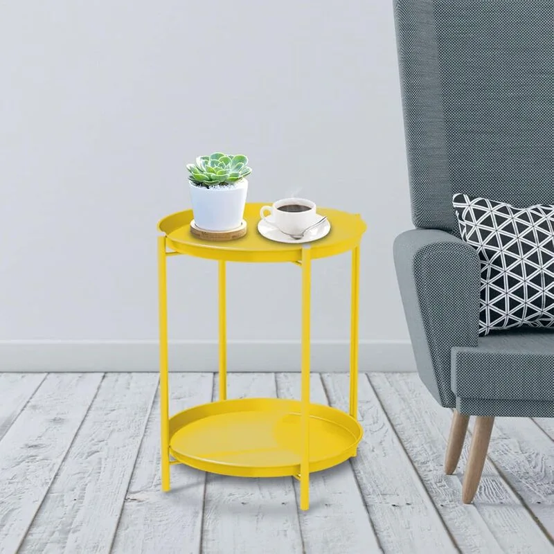 Yellow Round Tray Side Table