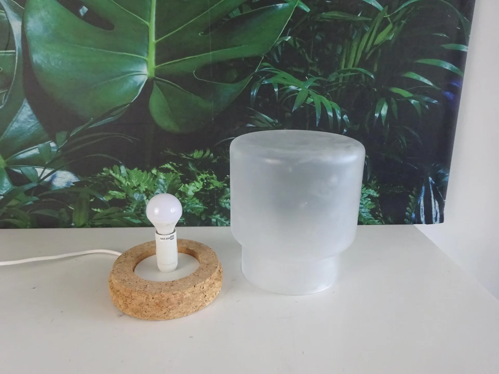 Ikea Sinnerlig Cylindrical Glass Table Lamp