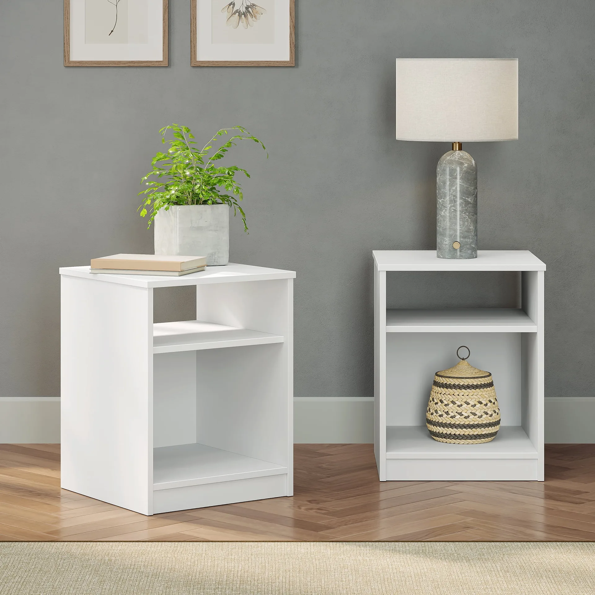 Mainstays Minimalist White Bedside Table