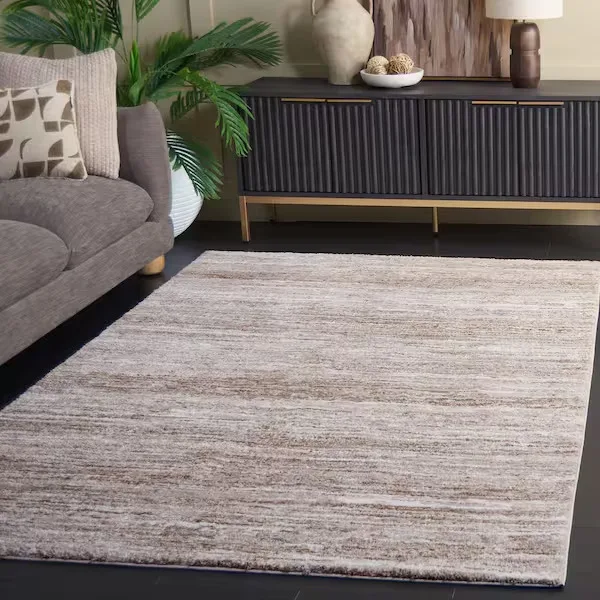 SAFAVIEH Northport 8 ft. x 10 ft. Taupe/Ivory Striped Distressed Area Rug NTP804E-8