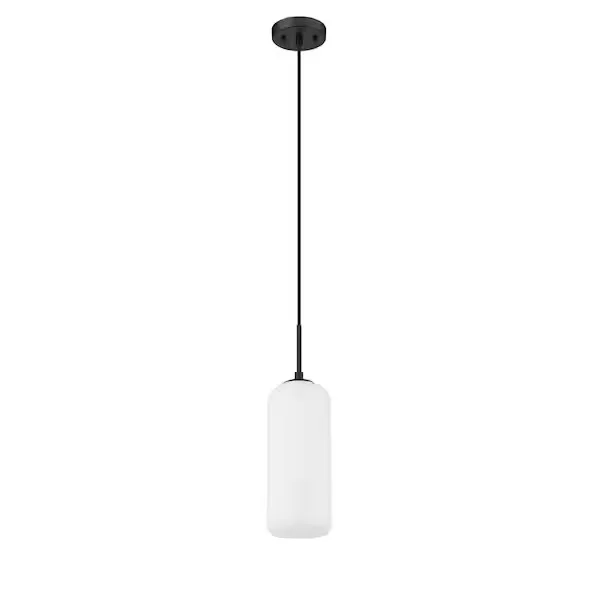 Monty Matte Black Cylindrical Pendant Light