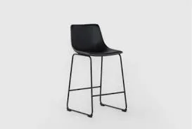 Cobbler Black Leather Bar Stool