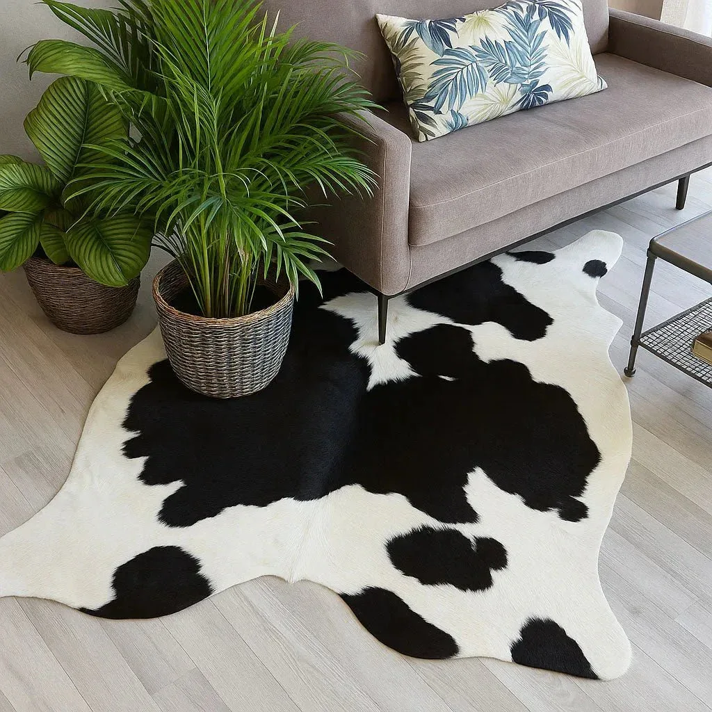 Black and White Cowhide Rug