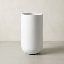 Bedford Matte White Cylindrical Tall Planter