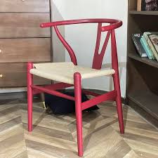 Red Wishbone Dining Chair