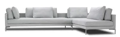 Plano Modern Gray Fabric Sectional Sofa