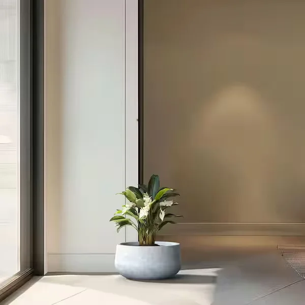 Sapcrete Modern Round Concrete Potted Plant