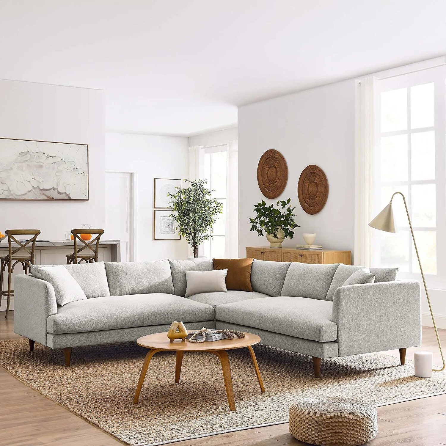 Modway Zoya Mid-Century Modern Sectional Sofa