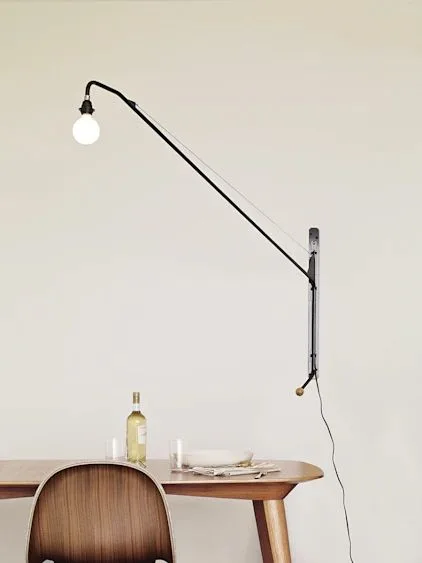 Prouvé Potence Matte Black Swing Arm Wall Lamp