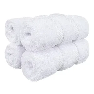Solid White Cotton Rolled Towels