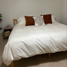 Natural Wooden Platform Bed