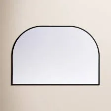 Sabine Matte Black Metal Arched Wall Mirror