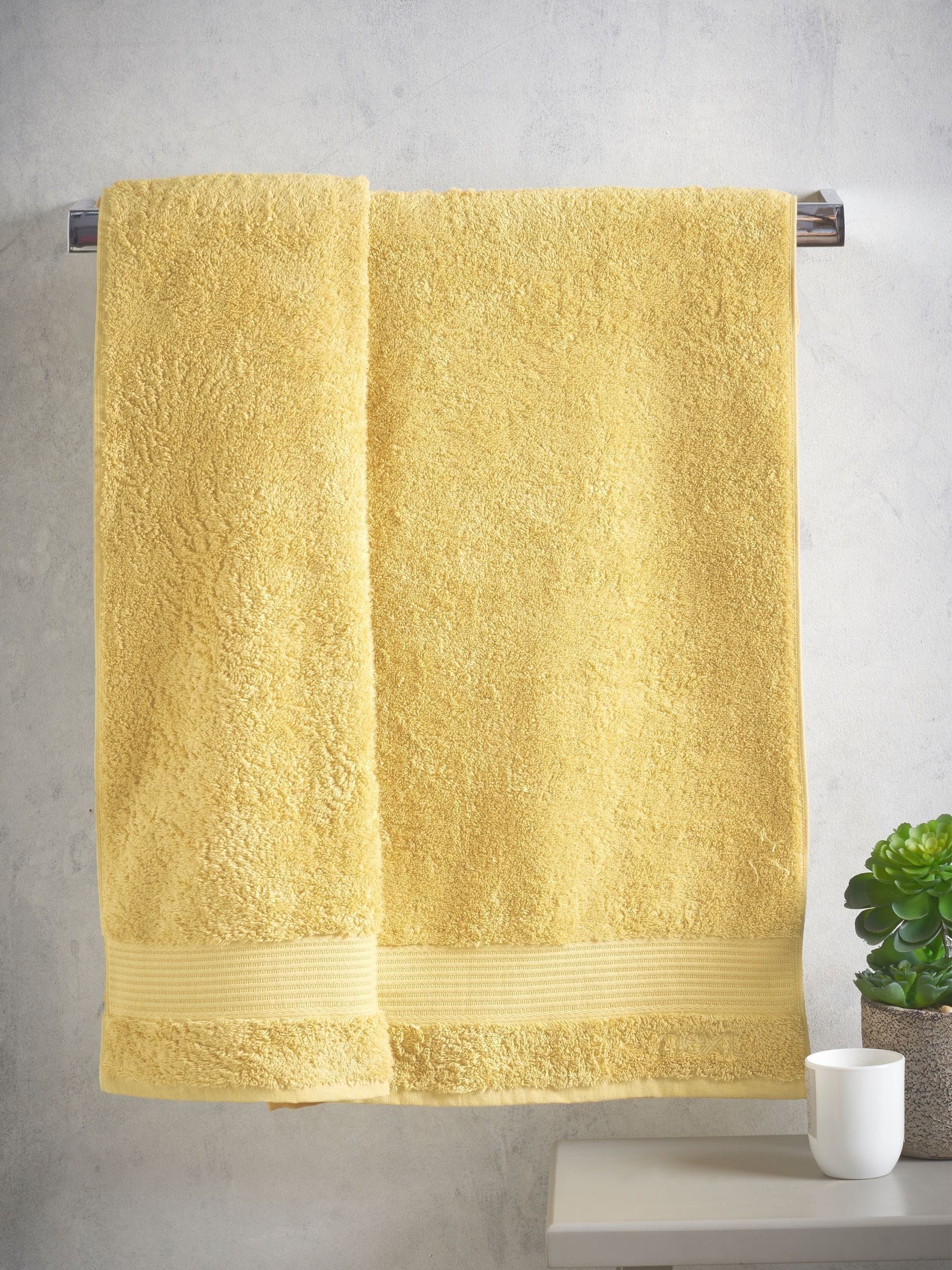 Sunshine Yellow Yellow Cotton Bath Towel