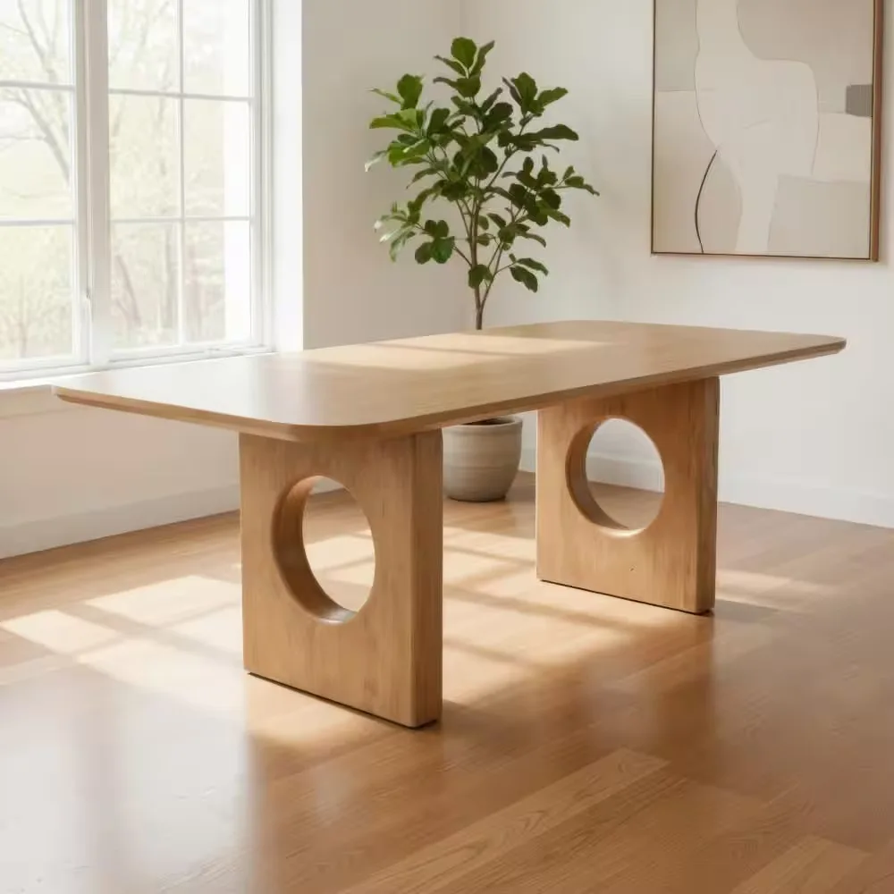 Ohan Natural Wood Rectangular Dining Table