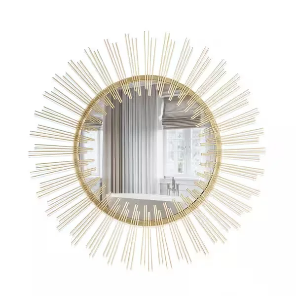 Edvivi Gold Metal Sunburst Wall Mirror