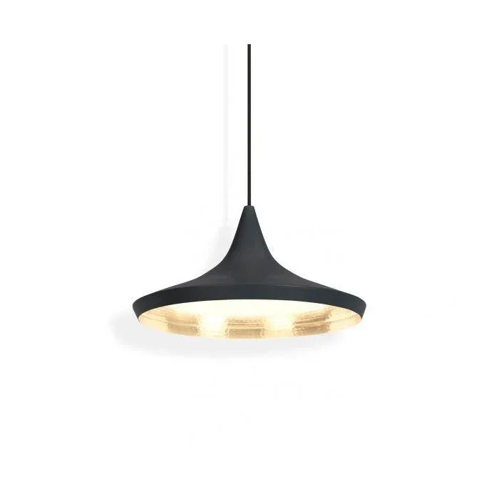 Beat Wide Matte Black Brass Pendant Light