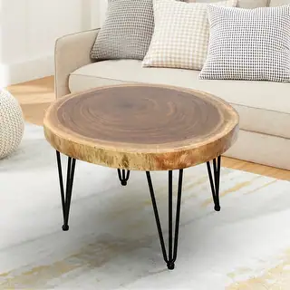 Round Live Edge Side Table