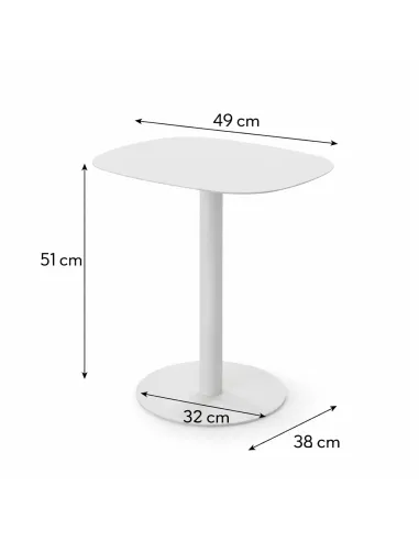 Skandy White Metal Pedestal Side Table