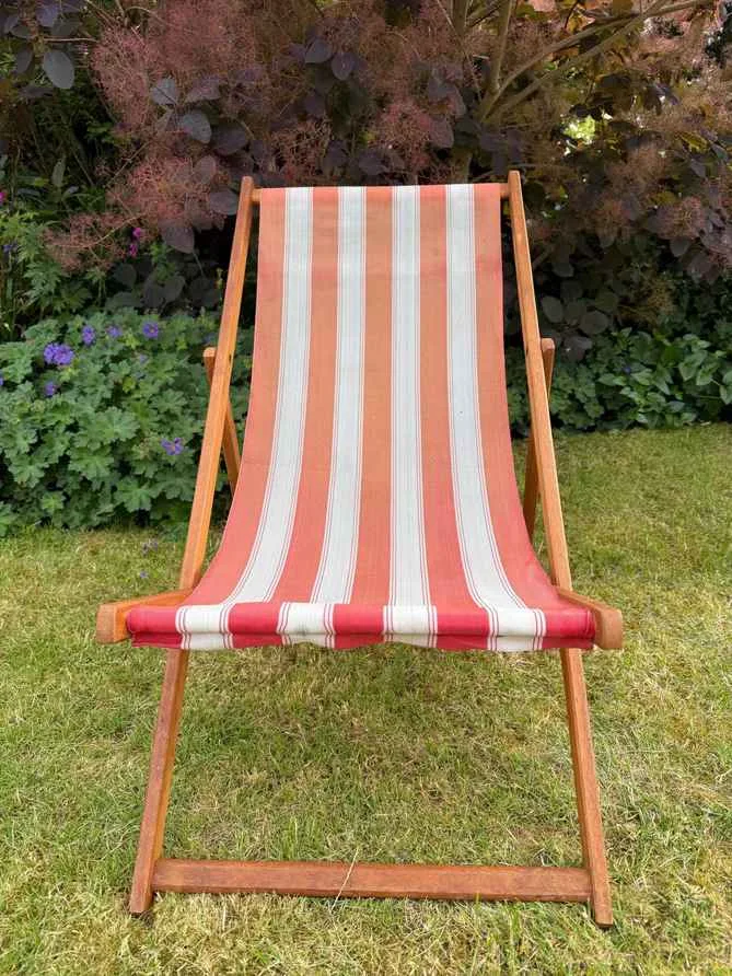 Striped Folding Deck Chair