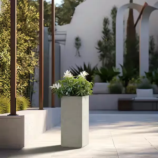Sapcrete Modern Rectangular Concrete Potted Plant