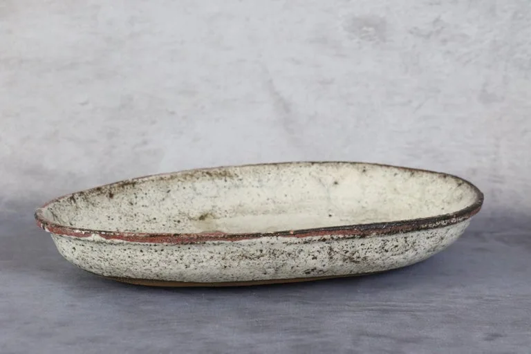 Oval Ceramic Decorative Shallow Bowl