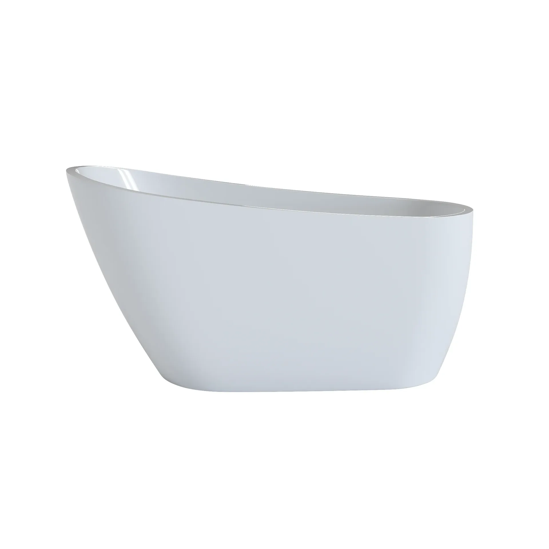 Glossy White Acrylic Freestanding Bathtub
