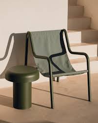 Nokk Minimalist Green Metal Outdoor Armchair