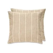 Striped Linen Square Throw Pillow