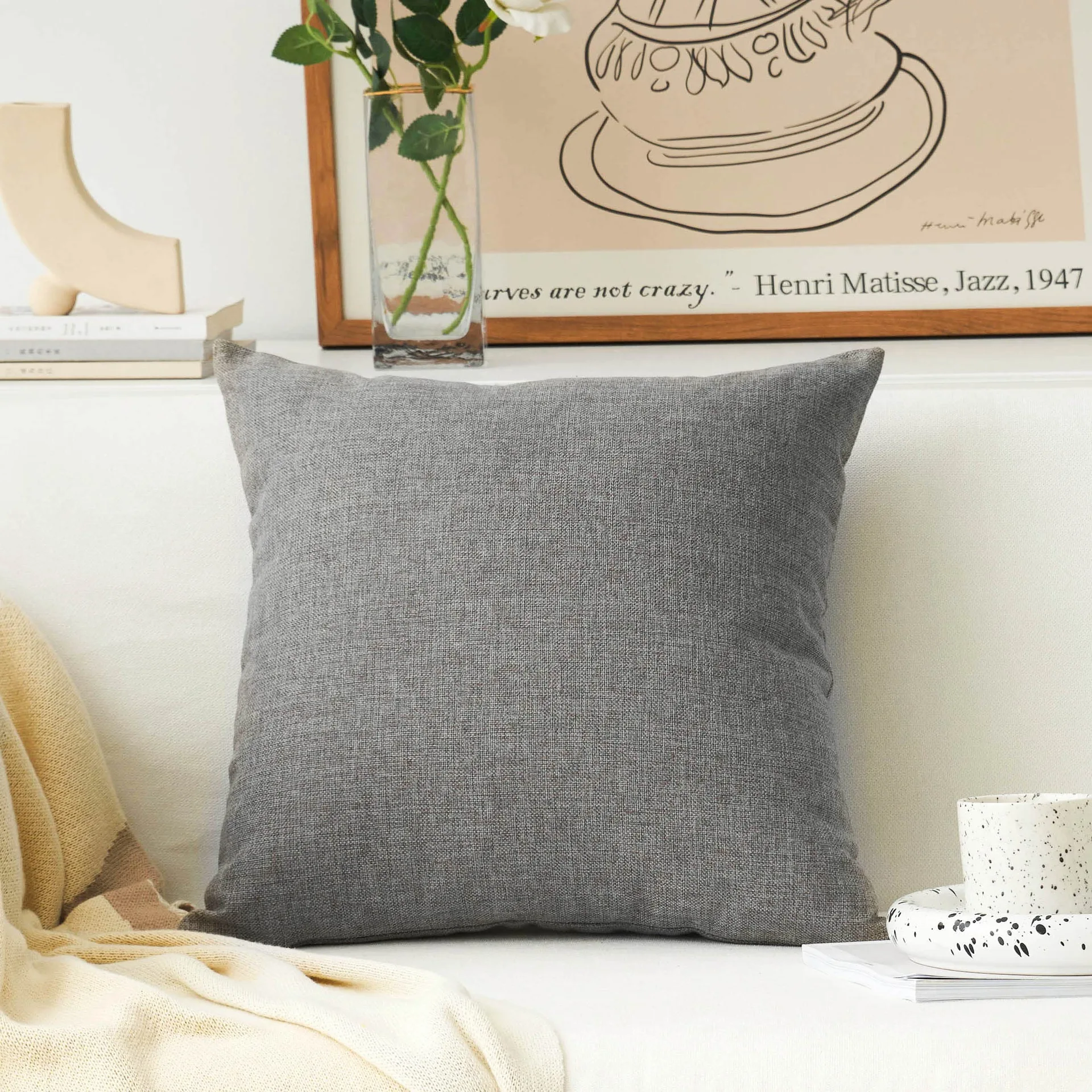 Textured Gray Decorative Pillow