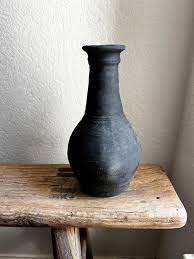 Matte Black Floor Vase