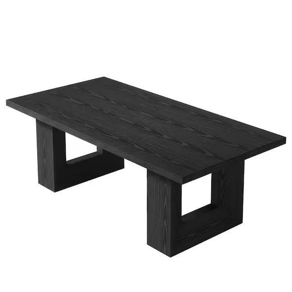 Roesler Rectangular Black Wood Dining Table