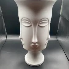 Matte White Ceramic Multi Face Vase