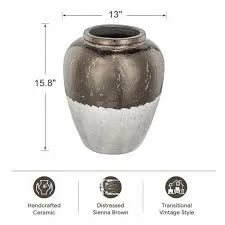 Distressed Ceramic Floor Vase