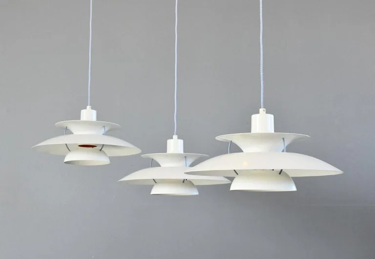 White Metal Pendant Light