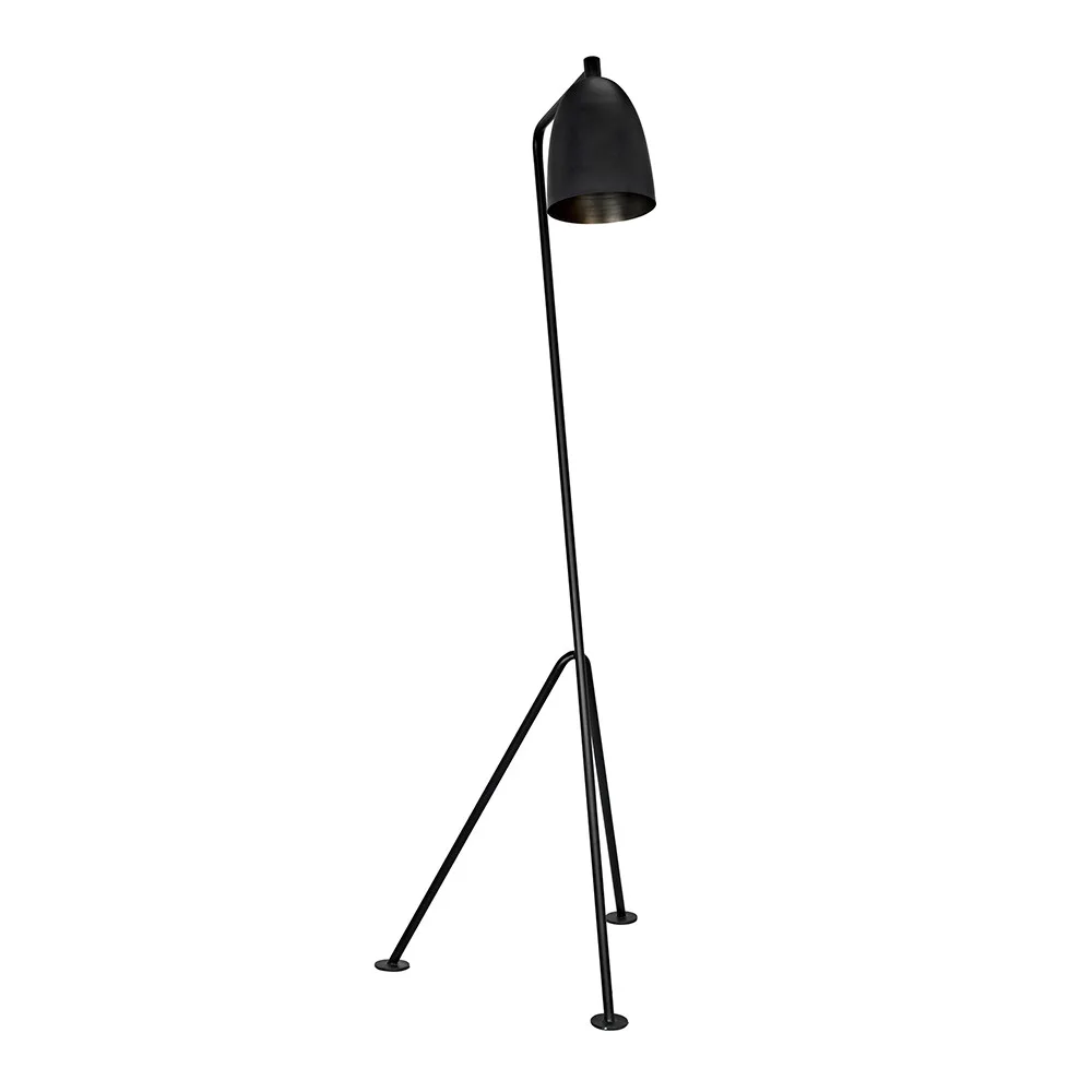 Noir Asti Matte Black Metal Floor Lamp