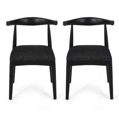 Black Curved Wood Dining Chair