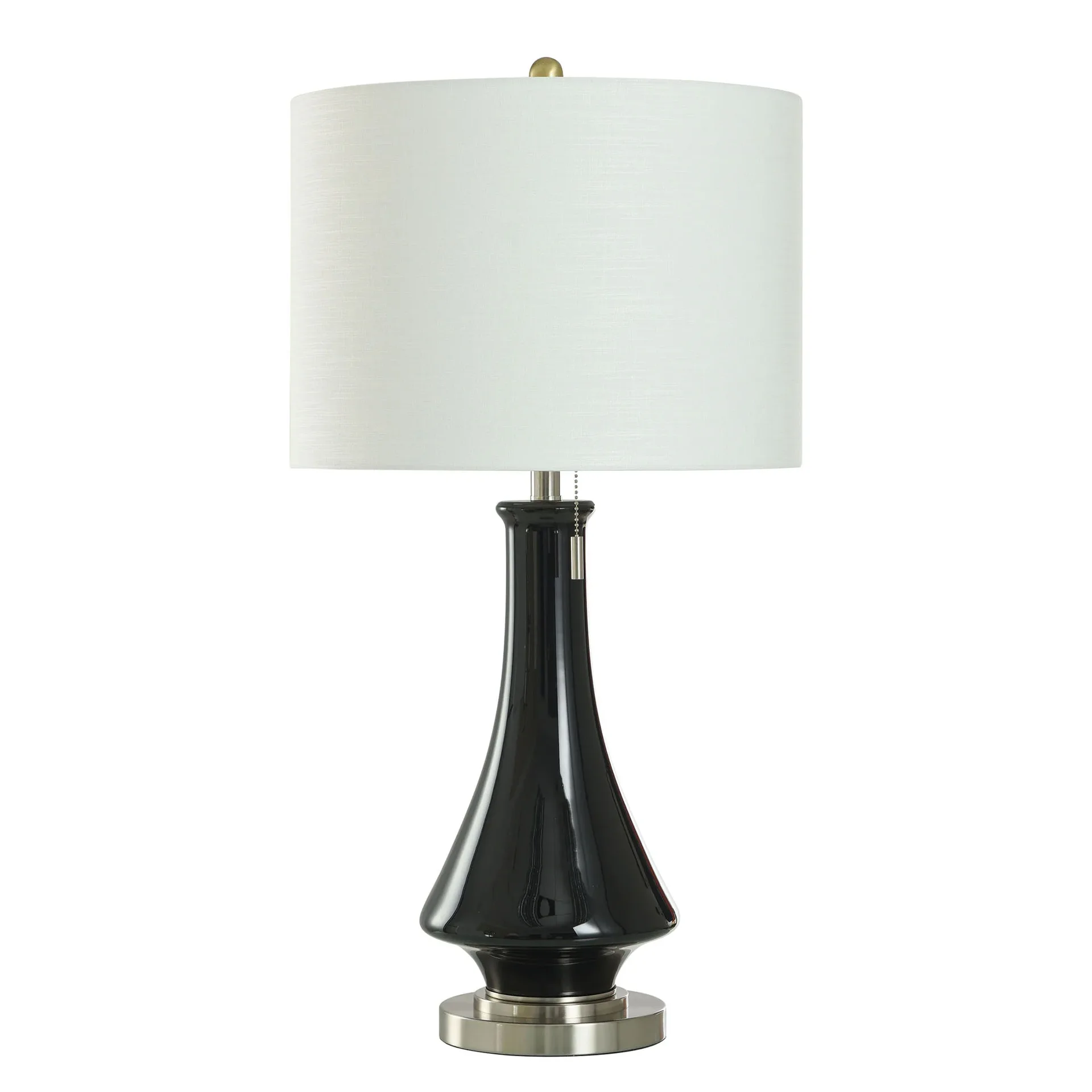Bleaker Black Glass Table Lamp