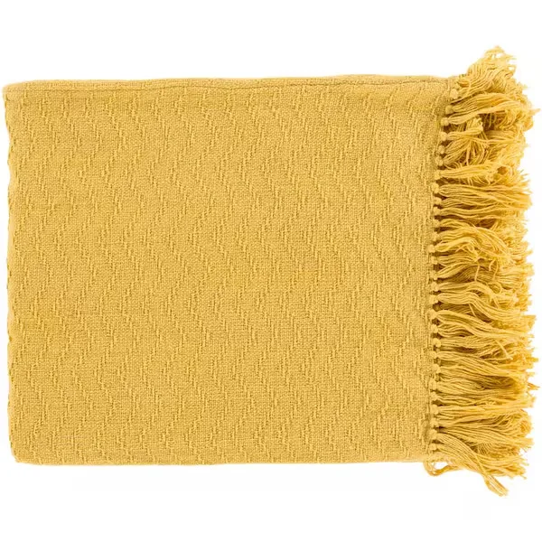 Moheb Yellow Textured Cotton Throw Blanket